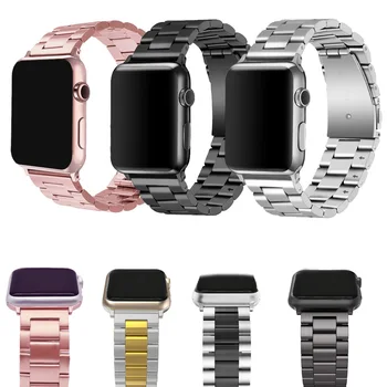 Apple Watch için S8 / 7/SE paslanmaz çelik şerit iWatch 654321 metal kayış 38/40 / 41MM 42/44 / 45MM Bilezik Toka serisi 6 5 4 3 2 1