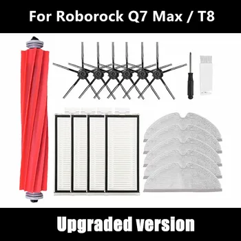 Roborock Q7 Max T8 Parçaları Hepa Filtre Yan Fırça Ana Fırça Kapağı Paspas Bez Değiştirme robotlu süpürge Aksesuarları