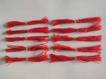 10 Demetleri 50 Tellerinin Silikon Etekler Balıkçılık Aksesuarları Buzzbait SpinnerBait Jig Bas Cazibesi Yedek Tüm Kırmızı Renk