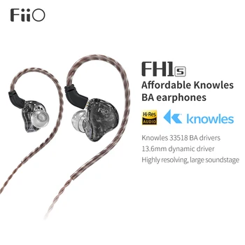 FiiO FH1s Yüksek Çözünürlüklü 1BA+1DD(Knowles 13.6 mm Dinamik) kulak İçi Kulaklık IEM 2pin/0.78 mm Ayrılabilir Kablo Popüler Müzik için