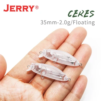 Jerry Ceres Mikro Minnow 35mm Boyasız Cazibesi Boşlukları Yüzen Çıngırak Kaya Balıkçılık Yürüyüş Köpek Yem Bas Pesca