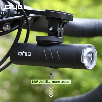 GIYO Bisiklet ön ışık 5 Modu Güç Banka Fonksiyonu IP66 Su Geçirmez USB Şarj Edilebilir Dağı İle Bisiklet Far El Feneri