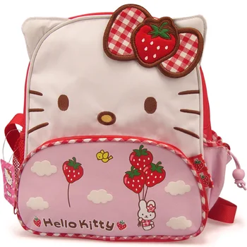 Anime Hello Kitty Okul Çantaları Sırt Çantaları Hello Kitty Çocuk Çantaları Büyük Kapasiteli Seyahat Çantası Gençler SchoolBag Kız Erkek Sırt Çantaları