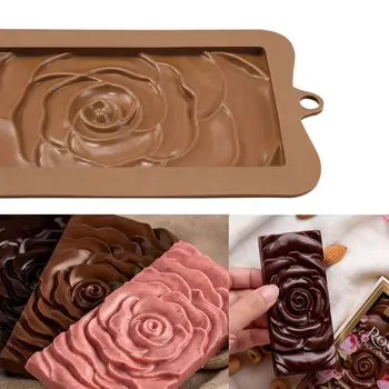 Yeni Çikolata Kalıp Kek Silikon Çerez Kek Kalıpları Gül Geometrik Desen Kalıp sabun kalıbı DIY Dikdörtgen Kare Çikolata Kalıp