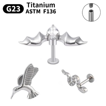 G23 Titanyum Hayvan Damızlık Küpe Piercing Labret Dudak Damızlık Kulak Labret Dudak Damızlık Kulak F316 göbek takısı Yılbaşı Hediyeleri