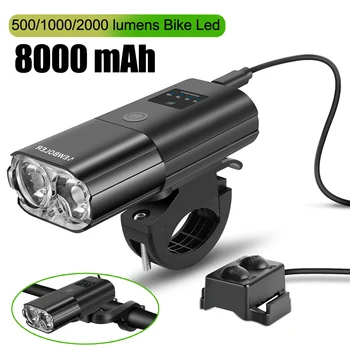 Bisiklet ışığı 1000 Lümen 4000mAh Bisiklet Far Güç Bankası El Feneri Gidon USB Şarj MTB Yol Bisiklet Vurgulamak