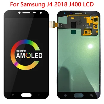 SÜPER AMOLED J400 samsung LCD Galaxy J4 2018 J400 J400F J400G LCD ekran dokunmatik ekranlı sayısallaştırıcı grup SM-J4 2018 LCD