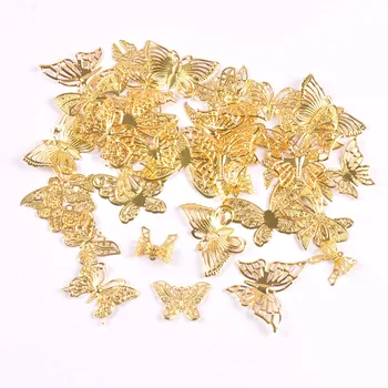 20 adet altın Telkari Sarar kelebek Konnektörler Metal El Sanatları Şapkalar aksesuarları Takı Yapımı için 16-45mm YKL0913