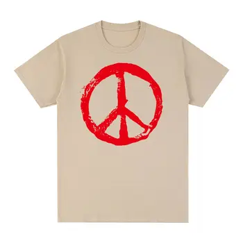 Yapmak Aşk Değil Savaş vintage tişört Pasifizm Karşı Savaş Barış Sembolleri Pamuk Erkekler T gömlek Yeni Tee Tişört Bayan Tops