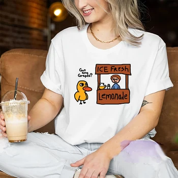 Ördek Şarkı Gömlek Var Herhangi Bir Üzüm Buz Taze Ev Yapımı Limonata Standı Meme T-shirt Komik İkonik YouTube Ördek Grafik Tee Hipster Tops