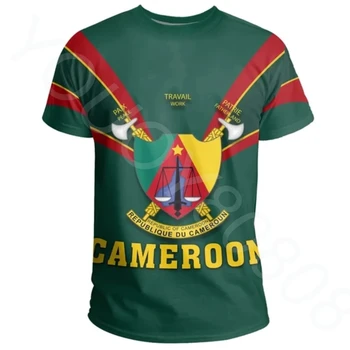 Kamerun erkek Yuvarlak Boyun T-Shirt Yuvarlak Boyun 3D Baskı Yüksek Kaliteli T-Shirt Yaz Yuvarlak Boyun Erkekler Bayanlar Rahat