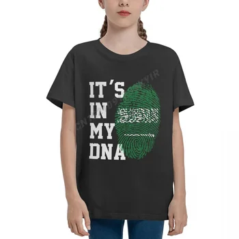 Gençlik Erkek / Kız BU BENİM DNA Suudi Arabistan Bayrağı Suudi Arabistan Hayranları T-shirt Çocuk tişört %100 % Pamuklu T Shirt Çocuk