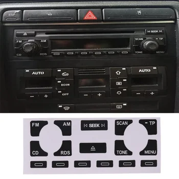 Araba Radyo Stereo Yıpranmış Soyma Düğmesi Tamir süslü çıkartmalar Siyah Araba Aksesuarları iç Audi A4 B6, B7 / A6 / A2 ve A3 8L / P