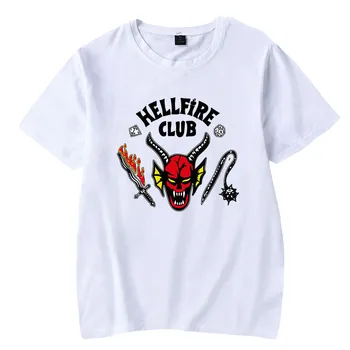 Hellfire Kulübü T Shirt Erkek Kadın Pamuk Stranger Sezon 4 Kostüm Çocuklar Yetişkin Unisex Streetwear Tops
