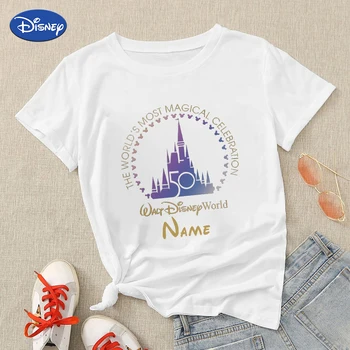 Disneyland Paris Özel Adı Aile T-Shirt 2022 Fransa Moda Harajuku Beyaz Top Gömlek Femme Walt Disney World Dropshipping