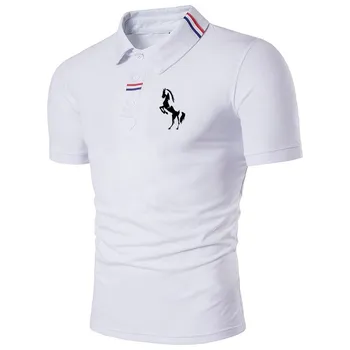 Erkek Polo Gömlekler kısa kollu düz renk yaka T-Shirt yaz ince üstleri