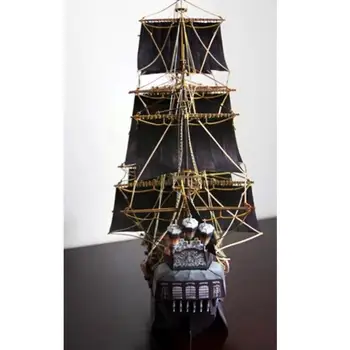 Kağıt Modeli DIY gemi karayip korsanları Siyah Yelkenli Pepercraft savaş gemisi Hediyeler yelkenli İnci Gemi Eğlenceler antik J7X2