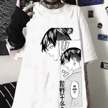 Anime Tokyo Revengers T-Shirt Erkekler Pamuk Anime Giyim Manga Tees Tops Erkekler Kadınlar Unisex Rahat Moda Camiseta Camiseta