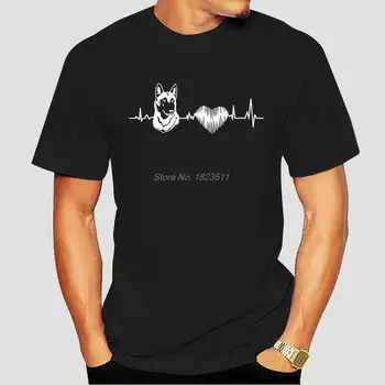 Belçika Malinois Kalp Atışı Seviyorum Belçika Malinois-T-Shirt Erkek Pamuklu Tişört Büyük Boy Tees Tops Harajuku Streetwear