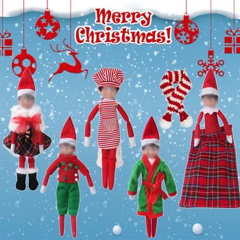 Kawaii Noel Elf Eşarp Ayakkabı Bornoz Elbise Giyim Seti Oyuncaklar çocuk Aksesuarları Hediyeler (Bebek)