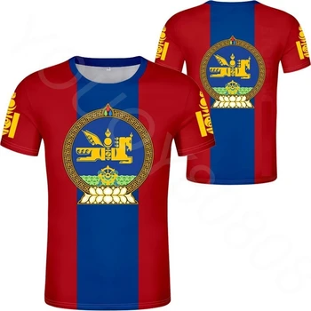 Moğolistan T-Shirt Adı Numarası Mng T-Shirt Ulusal Üniversite Metin Fotoğraf Elbise DIY Ücretsiz Özel Ülke Bayrağı Mn Moğolistan Moğol