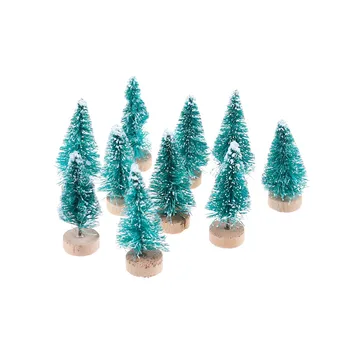 10 Adet DIY Noel Ağacı Küçük Çam Ağacı Mini Ağaçlar Yerleştirilen Masaüstü Bebek Aksesuarları Oyuncaklar Çocuk noel hediyesi