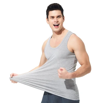 Büyük Boy Pamuk Erkek Iç Çamaşırı Kolsuz Tank Top Kas Yelek Fanila Gym Fitness T-shirt Vücut Geliştirme Egzersiz Erkekler Atlet