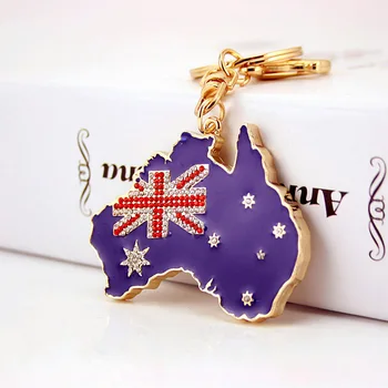 Avustralya Bayrağı Anahtarlık Sıcak Satış Rhinestone Anahtarlık Anahtarlık Tutucu