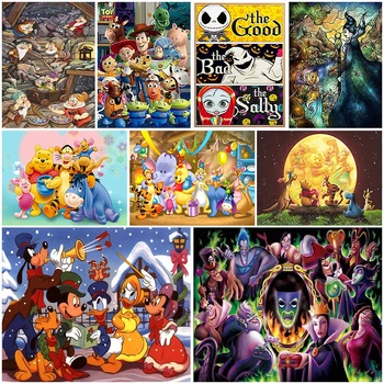 5D Elmas Boyama Disney Pooh Kar Beyaz Mickey Mouse Nakış Çapraz dikiş kitleri Mozaik sanat resmi Ev Dekor Doğum Günü Hediyesi