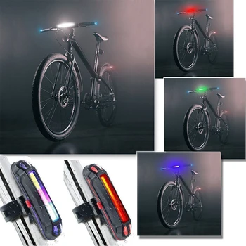 Bisiklet kuyruk ışık 6 modu USB şarj emniyet uyarı ışığı dağ bisikleti yol ışığı süper parlak uzun el feneri kafa arka lamba