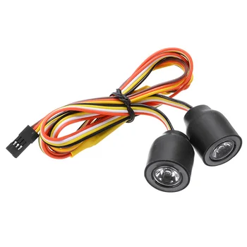 1 adet Çoklu Renk RGB LED ışıkları ile 60cm Kablo İçin 1/10 RC Paletli Araba SCX10 TRX4 D90 W-rangler RC Aksesuarları