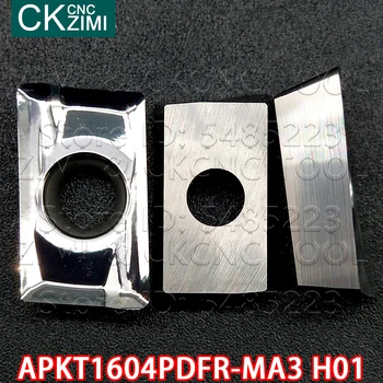 10 ADET APKT1604PDFR-MA3 H01 freze kesicisi Dönüm Aracı karbür uçlar Torna Freze APKT1604PDFR CNC Yüz Mill için alüminyum