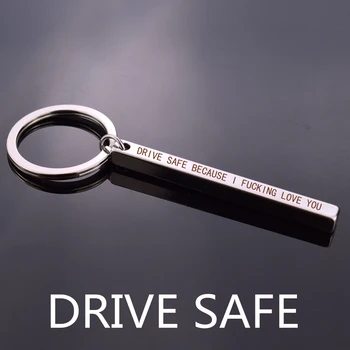 Güvenli sürücü Seni Seviyorum Kazınmış Mektup Anahtarlık Sürücü Güvenlik Metal Anahtarlık Araba Anahtarlık Erkek Arkadaşı Koca Hediye AKM