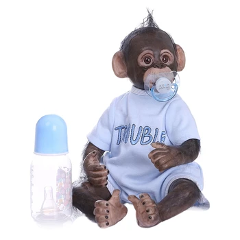 15.8 inç 40 cm Reborn Bebek Bebekler Güzel Maymun Bebek Yumuşak Silikon Pamuk Vücut Rahat Tiftik Gerçekçi Oyuncaklar Çocuklar Eşlik