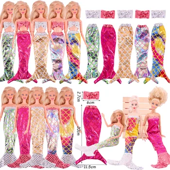 Barbie oyuncak bebek giysileri Moda El Yapımı Mermaid Mayo Elbise Aksesuarları İçin 11.8 İnç Barbie ve BJD Bebek ve Elf Bebek, kız Oyuncakları
