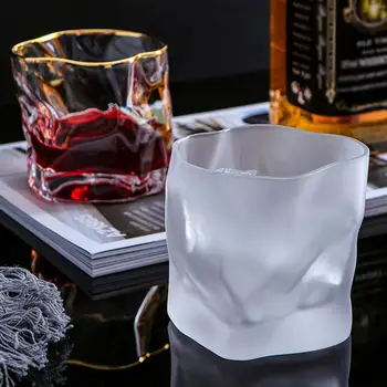 Kristal viski bardağı Düzensiz Sapsız şarap bardağı cam bardak Viski Şarap Votka Bar Club bira şarap bardağı
