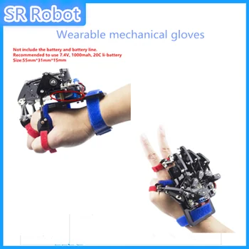 Giyilebilir Mekanik Eldiven Kablosuz Somatosensoriyel Denetleyici Kontrol Dış İskelet DIY RC Robot El Palm Parmak Uzaktan Kumanda