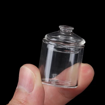 1/12 Ölçekli Minyatür Dollhouse Cam şeker şişesi Kavanoz Oyuncak Oyna Pretend Bebek Mutfak Mini Kurabiye Simülasyon Depolama Can Modeli