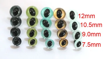 7.5-12mm 50 adet doldurulmuş oyuncak Kedi Gözler Bebek Parçaları Plastik Güvenlik Gözler-Mixcolors
