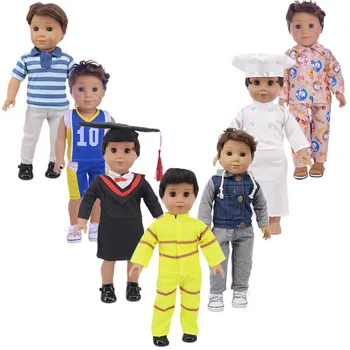 Oyuncak bebek giysileri Özel Stilleri Giysi + Pantolon İçin 18 İnç Amerikan ve 43 Cm Doğan Logan erkek oyuncak bebek Bizim Nesil Bebek Oyuncak