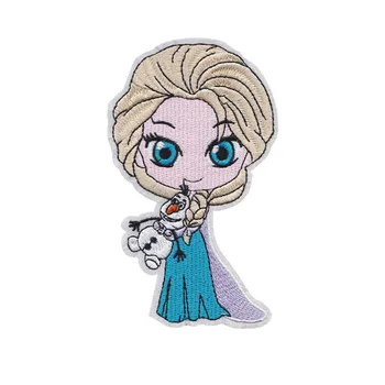 Disney Elsa Belle Prenses Nakış Yamaları Çocuk Giyim İçin DIY Demir On Patch Giysi Çantası Özel Yama Aksesuarları