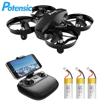 Potensic A20W Drone Çocuklar için RC Mini Quadcopter ile 720P HD Kamera Bir Düğme Kalkış İniş Rota Ayarı Oyuncak Uçak