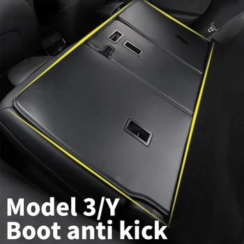 Deri Arka Koltuk Gövde Anti Kick Pad Tesla Modeli 3 2022 Model Y Araba Anti kirli korumak iç Dekoratif Aksesuarları Döşeme