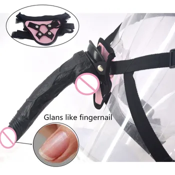 FAAK Uzun yapay penis strapon yapay penis kadınlar için seks oyuncakları penis üzerinde kayış ayarlanabilir kemer gizli paket seks oyunu erotik ürünler