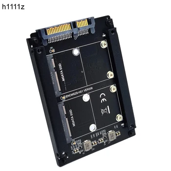 Çift mSATA SATA Adaptörü mSATA 2.5 SATA 3.0 6Gbps Dönüştürücü mukavva Soket LED Göstergesi mSATA SSD 2.5 