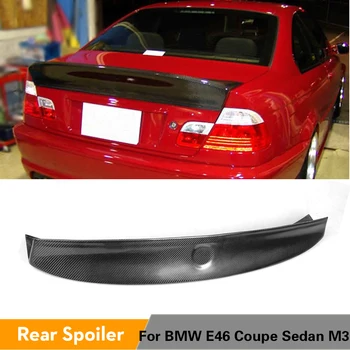 Arka Bagaj BMW için rüzgarlık E46 Coupe Sedan M3 2 Kapı 4 Kapı 1998-2006 Boot Dudak Kanat Spoiler Karbon Fiber / FRP / PU Astar