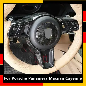 Porsche Panamera 718 911 971 için Macnan Cayenne Gerçek Karbon Fiber İç direksiyon kılıfı Trim Çerçeve Koruma Dekorasyon