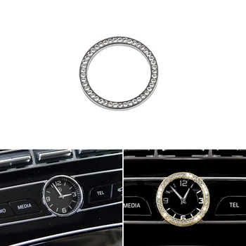 Araba styling Bling Bling Merkezi Konsol Saat Saatler Zaman Dekorasyon Halka Kapak Trim İçin Mercedes Benz E260 W205 C E CLS S Sınıfı