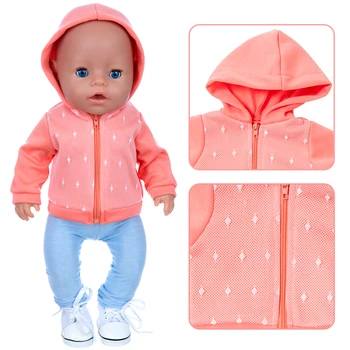Bebek Giysileri Pantolon 43cm Bebek Bebek Deri Ceket 17 İnç Bebek Bebek Kış Giysileri çocuk oyuncakları Bebek Giyim