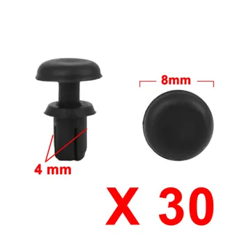 uxcell 30 Adet 4mm Siyah plastik perçinler İtme Tipi Panel Tutucu Fastener Klip İç Weatherstrip Kalıplama Araba için